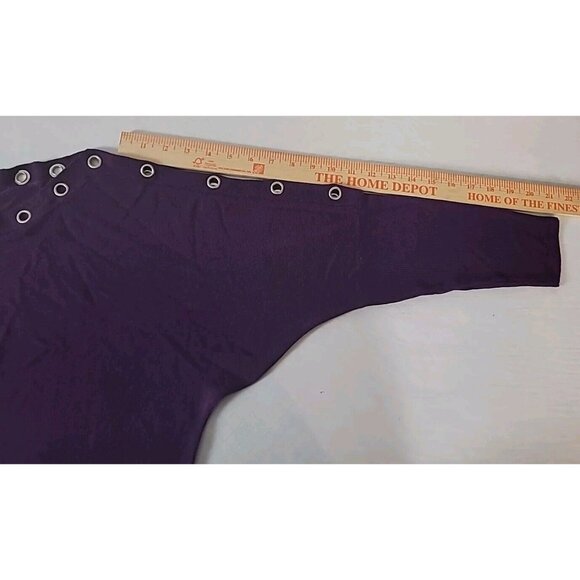 Antthony Originals Tunic Sweater Sz M Purple Pullover Grommets @ Collar & Sleeve - Picture 8 of 10